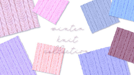 Knitted Seamless Pattern　棒編みニットのカラフルなパターン