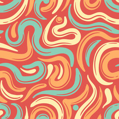 full color scribble abstract seamless pattern illustration