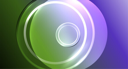 Neon glass circle copyspace for your text or product presentation geometric background. Vector illustration For Wallpaper, Banner, Background, Card, Book Illustration, landing page