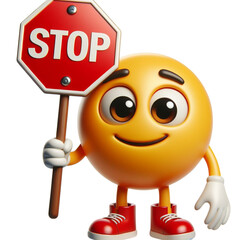  Emoji character holding stop sign