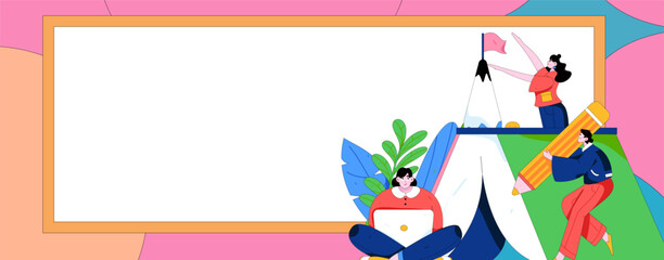 Education and learning people flat vector concept hand drawn illustration
