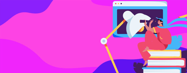 Education and learning people flat vector concept hand drawn illustration
