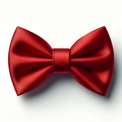 Red bow tie on white background
