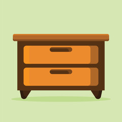 Nightstand icon. Subtable to place on furniture, interior, etc.