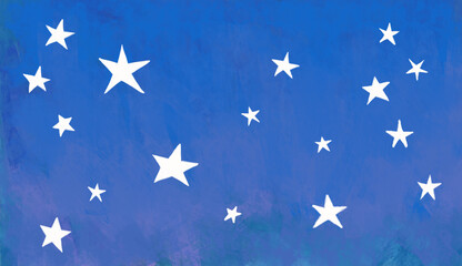 パステル塗り調　夜空に輝く白い星の背景