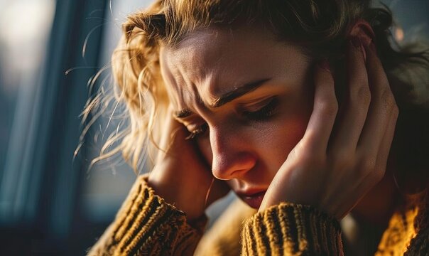 a woman with concept anxiety or depression concept