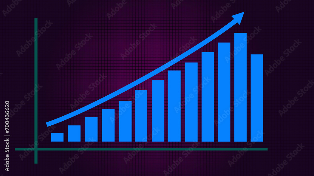 Aufkleber business growth and business success globing graph presentation. abstract business growth graph anim