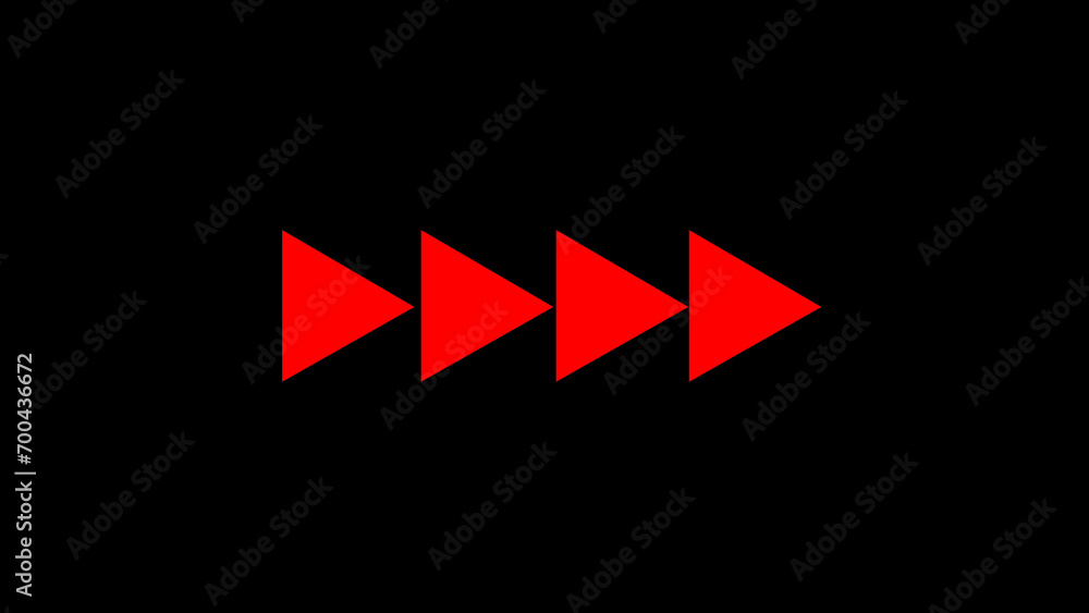 Poster abstract right arrows. 4k silhouette arrows in isolated on black background. direction banner. arrow