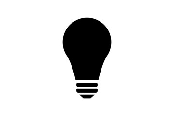 Lightbulb icon on light background. Idea symbol. Electric lamp, light, innovation, solution, creative thinking, electricity. Outline, flat and colored style. Flat design