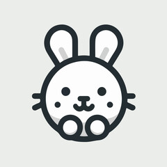 illustration of a cute little rabbit. flat and minimalist style