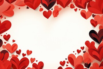 A white background with lots of red hearts