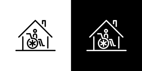 車椅子と家のアイコン