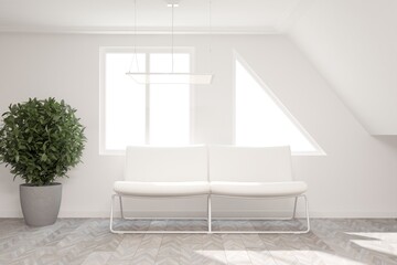 Modern interior design. 3D illustration