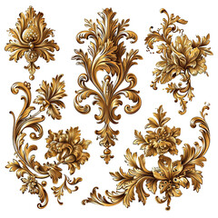 Set of Floral Pattern Gold