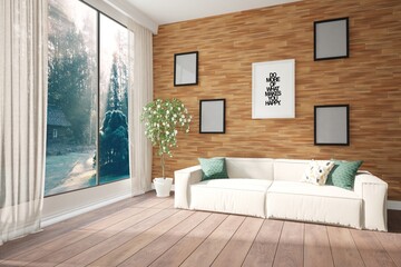 Modern interior design. 3D illustration