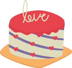 cake valentine's themed handdrawn