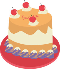 cake valentine's themed handdrawn