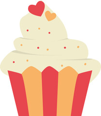 heart cupcake valentine's themed handdrawn