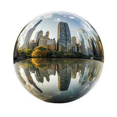Scenery Ball With Buildings in City