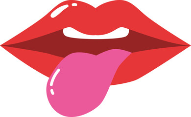 lips and tongue doodle style