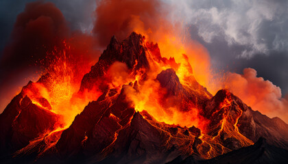 Erupting Volcano Releases Power in Nature