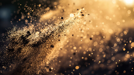 Sunlit golden dust particles.