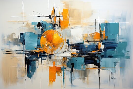 Bright, multicolored abstraction with combinable elements, background, Illustration for cover, interior design, AI generative.