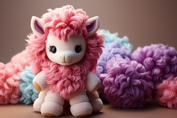 Little unicorn toy for kids with colorful hair