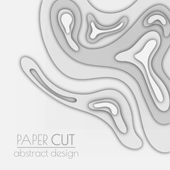 3d layout of the cover, banner, leaflet in the style of cut paper. Abstract smooth shapes create the effect of multi-layered elevation. Abstract background for creative design and creative idea