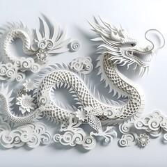 Chinese Lunar Year Paper Art Craft, Year Of The Dragon.