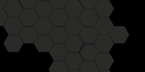 Background with hexagons. Black texture background. hexagon abstract background. Surface polygon pattern with hexagon paper texture and futuristic business. - obrazy, fototapety, plakaty