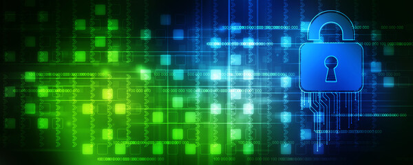 2d illustration Safety concept: Closed Padlock on digital background