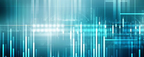 2d rendering Stock market online business concept. business Graph 