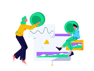 Internet financial management investment flat vector concept operation hand drawn illustration
