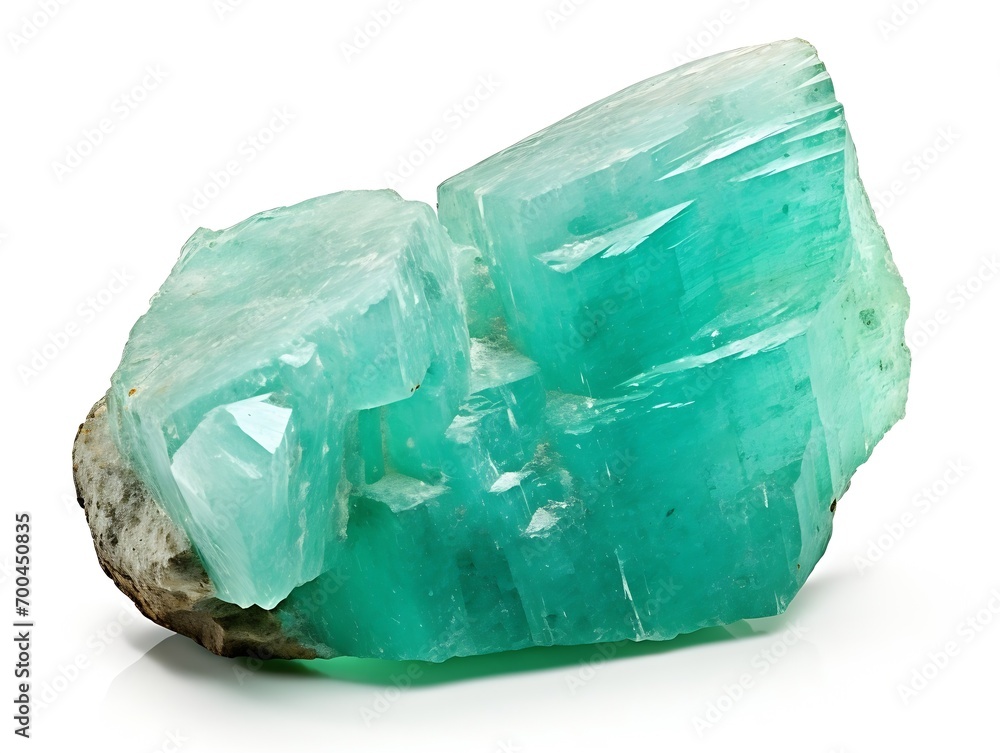 Aufkleber generative ai : natural amazonite gemstone isolated on white background.