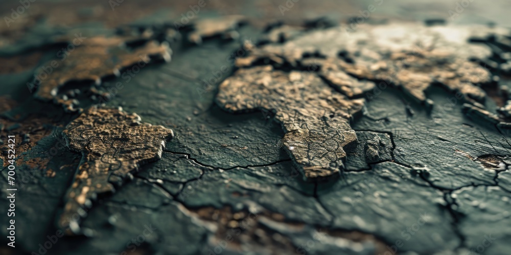 Poster a detailed close-up view of a map of the world. ideal for educational materials or presentations