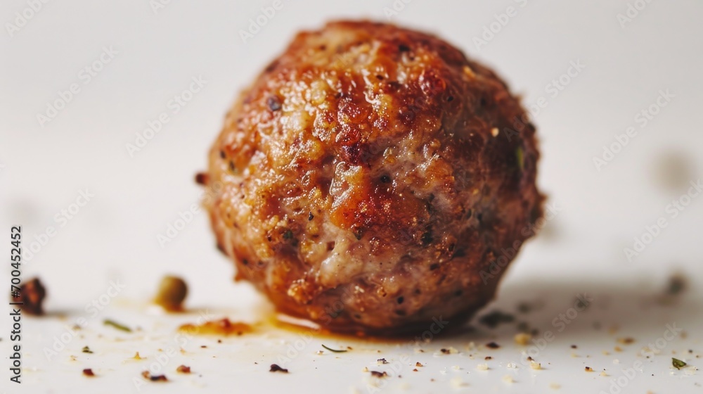Aufkleber a close-up view of a meatball on a plate. perfect for food-related projects and culinary themes
