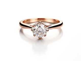 Generative AI : The best engagement ring on white background.