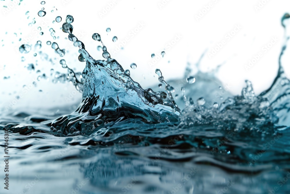 Poster a visually striking image capturing a splash of water on top of a body of water. perfect for depicti