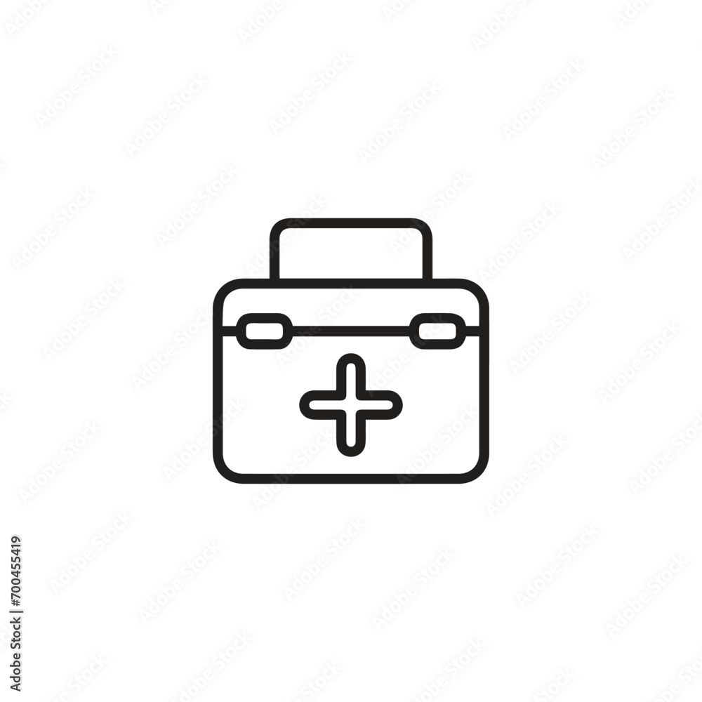 Poster first aid kit icon vector. linear style sign for mobile concept and web design. first aid kit symbol