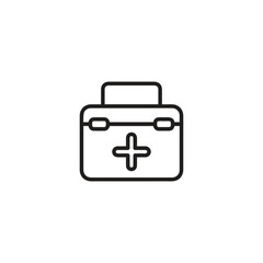 First Aid Kit icon vector. Linear style sign for mobile concept and web design. First Aid Kit symbol illustration. Pixel vector graphics - Vector.	
