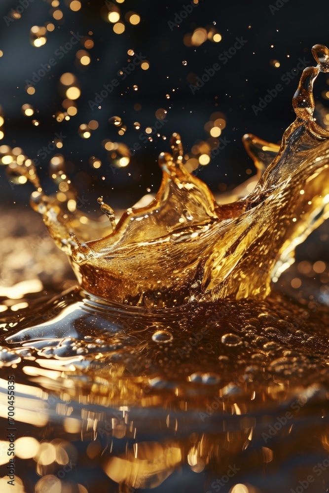 Poster a splash of water on the surface of a body of water. perfect for illustrating the movement and dynam