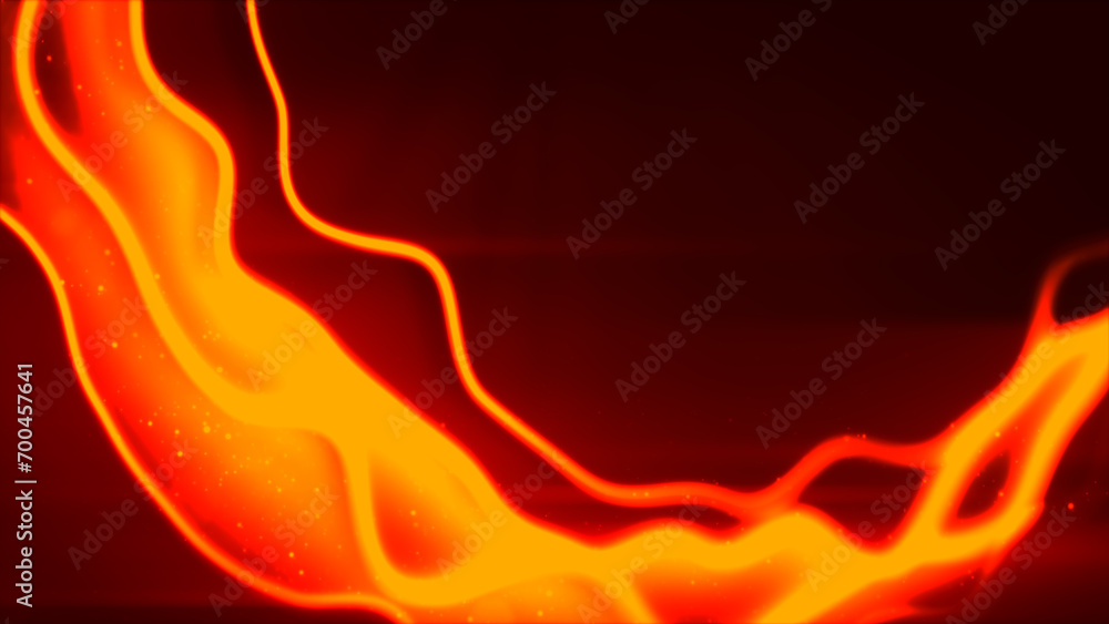 Poster warm red - orange twinkling soft lines - abstract 3d rendering
