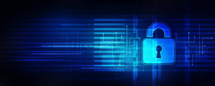 2d illustration Safety concept: Closed Padlock on digital background
