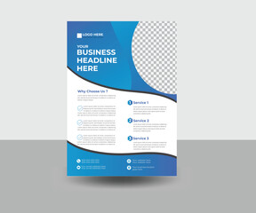 Corporate Business Flyer Template. Creative and Modern Business Flyer layout for digital marketing, business proposal, promotion, publication and company advertisement set with natural shape.