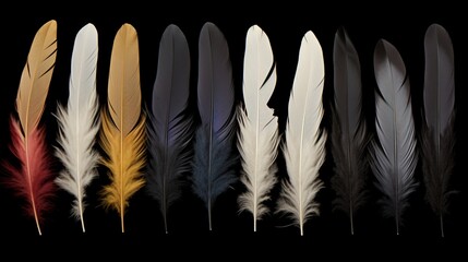 white feather on black - obrazy, fototapety, plakaty