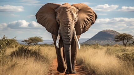 African elephant walking