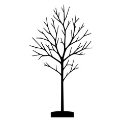 minimal Naked Tree Silhouette vector silhouette, black color silhouette, white background