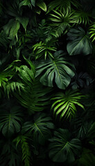 green leaves nature background, closeup leaves texture, tropical leaves
