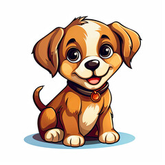 Happy brown little puppy